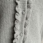 Boden Jessica Ruffle Trim Alpaca Blend Pale Green Cardigan Sweater Size 6 Photo 11