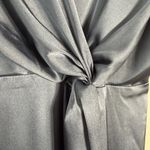 ASTR The Label Twist Front Satin Midi Dress Women's Small Slate Blue Slit NWT Photo 11