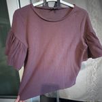 EXPRESS  Purple Puff Sleeve Top 3/4 Sleeve Medium Photo 2