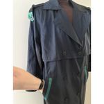 Vintage Forecaster Of Boston Trench Raincoat Size 12 Blue Black Iridescent Photo 2