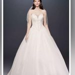 David's Bridal  Beaded Illusion Bodice Wedding Ball Gown Photo 10