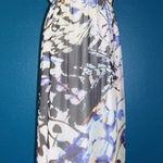 Charlie Jade  silk Artistic Maxi Dress in Blue and Cream Photo 0