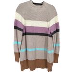 Lands' End Drifter Shaker Easy Fit Mock Neck Striped Tunic Sweater Size Large Photo 2