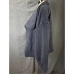 Free People  Mina Jacket Heathered Navy Draped Wool Blend Open Front L Photo 6