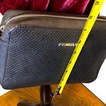 Michael Kors Perforated Black Saffiano Crossbody with Silver Chain Leather Strap Photo 3