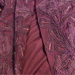 J’s Collections Size 10 Beaded Soutache Evening Gown Dark Plum Short Sle… Purple Photo 15