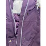 Lands' End Women’s Size LP Purple Full Zip Snap Hooded Waterproof Heavy Down Coat Photo 7