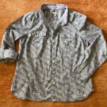 Talbots  Cotton Bottom Down Long Sleeve lilac Shirt L Photo 0