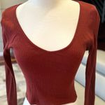 Topshop BROWN RIBBED CROP TOP Photo 1