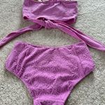 Kortni Jeane  textured orchid daisy tied up top with matching bottoms size small Photo 6