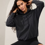 Athleta  Seasoft Bubble Hem Hoodie Sweatshirt in Black Size XS Photo 0