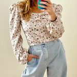 WAYF NWT  x Influencers Pink Daisy Floral Corset Smocked Top Sz Medium Photo 0