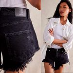 Free People  denim shorts 33 hi-low boho festival black Photo 7