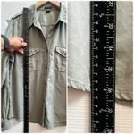Theory Vintage Green Elden Kenly Cotton Button Up Blouse Utilitarian Size XL Photo 9