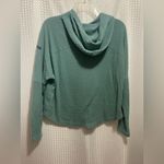 Roxy Waffle Knit Hoodie Women’s Small Sage Green Kangaroo Pocket Cozy Photo 5