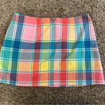 Urban Outfitters madras rainbow pastel plaid zip stretch mini skirt y2k large Photo 2