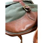 Vintage Duluth Green Canvas & Leather Pack Crossbody Shoulder Bag USA 15Wx12T‎ Photo 2