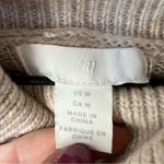 H&M Turtleneck Sweater Chunky Knit Oversized Beige Oatmeal Cream Size Medium Photo 3