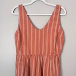 Pact Canopy Linen Organic Cotton Easy Tank Midi Dress Hermosa Stripe Orange S Photo 4