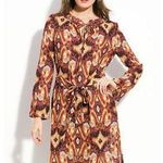 Tory Burch NWT $395 New Designer Womens 0 Silk Dress Rust Red Black Orange Gold Photo 0