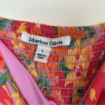 Marissa Olivia Red Floral Ruffle Sleeve Smocked Mini Dress L Size L Photo 5