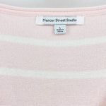 MERCER STREET STUDIO Pink Striped Scoop Neck Tee Size L Photo 1