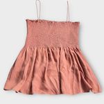 Theory  Smocked Blouse Women's Large Pink Salmon Strappy Sleeveless Pullover Photo 1