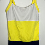 Lululemon  work it out tank yellow navy blue white women's size 4 activewear Photo 0