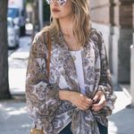 Andthewhy  Front Tie Knot Oversized Print Top Photo 0