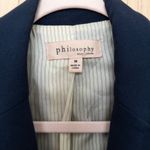 Philosophy Womens Blazer Size M Navy Lined Single Button Preppy Office Chic Photo 2