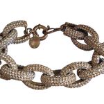 J Crew Pave Chunky Link Bracelet Classic Clear Rhinestone Gold Tone Luxe 8.5" Photo 9