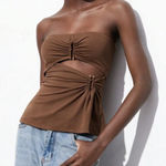 ZARA Brown Tube Top Photo 0