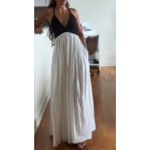 ZARA  LONG Maxi DRESS Strappy TIES black White Elegant Formal Party Whimsy Fairy Photo 11