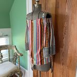 Nenette Milano Designer Boho Stripe Square Neck Bell Sleeve Top Sz 40/Small Orange Photo 5
