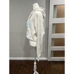 Popular Sports  White Cropped Hoodie Club Malibu California Graphic Sweatshirt L Photo 1