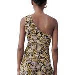 ZARA One Shoulder Ruched Mini Dress Photo 2