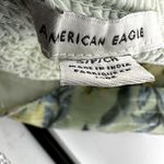 American Eagle Floral Cinched Tank Top Ruffle Ruched V Neck Green Small Photo 2