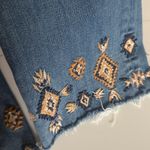 Driftwood  Blue Jeans with Embroidered Hem 27 Mid Rise Light Wash Photo 4