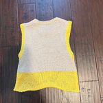 ZARA  Sleeveless Knit Sweater Top in Yellow and Tan - Size Medium Photo 3