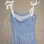 Sienna Sky NWOT Blue & White Seersucker Shirred Midi Dress - Small Photo 4