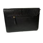 JustFab  Joey portfolio iPad clutch black faux leather python embossed‎ fold over Photo 1