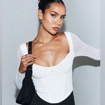 Princess Polly BRUNA TOP LONG SLEEVE WHITE Size 4 Photo 0