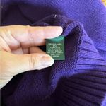 Ralph Lauren Lauren  purple turtleneck full zip sweater L 100% cotton Photo 3