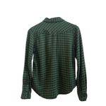 Filson Women’s Flaw Modal Wool Blend Green Black Plaid Button Down Shirt Small Photo 3