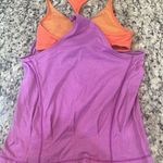 Lululemon athletica Pink Tank Top with Orange Straps and shelf bra Photo 1