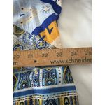 Calessa Top Size 1X Multicolor Aztec Button Front Southwestern Abstract Roll Tab Blue Photo 12