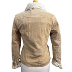 wilson's leather Women's  Maxima Beige Suede Leather Jacket with Fur Trim - Size S Photo 4