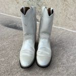 Justin Boots Vintage 90s Justin Roper Boots Pearl White Pull On Cowgirl Western 8B Photo 1