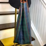 Ralph Lauren Black Watch Coated Canvas Leather Shopper Tote Shoulder Bag Vintage Photo 3