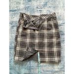 Chadwick's Gray Off White Pink Plaid Wool Blend Skirt Size 2 Petite Photo 1